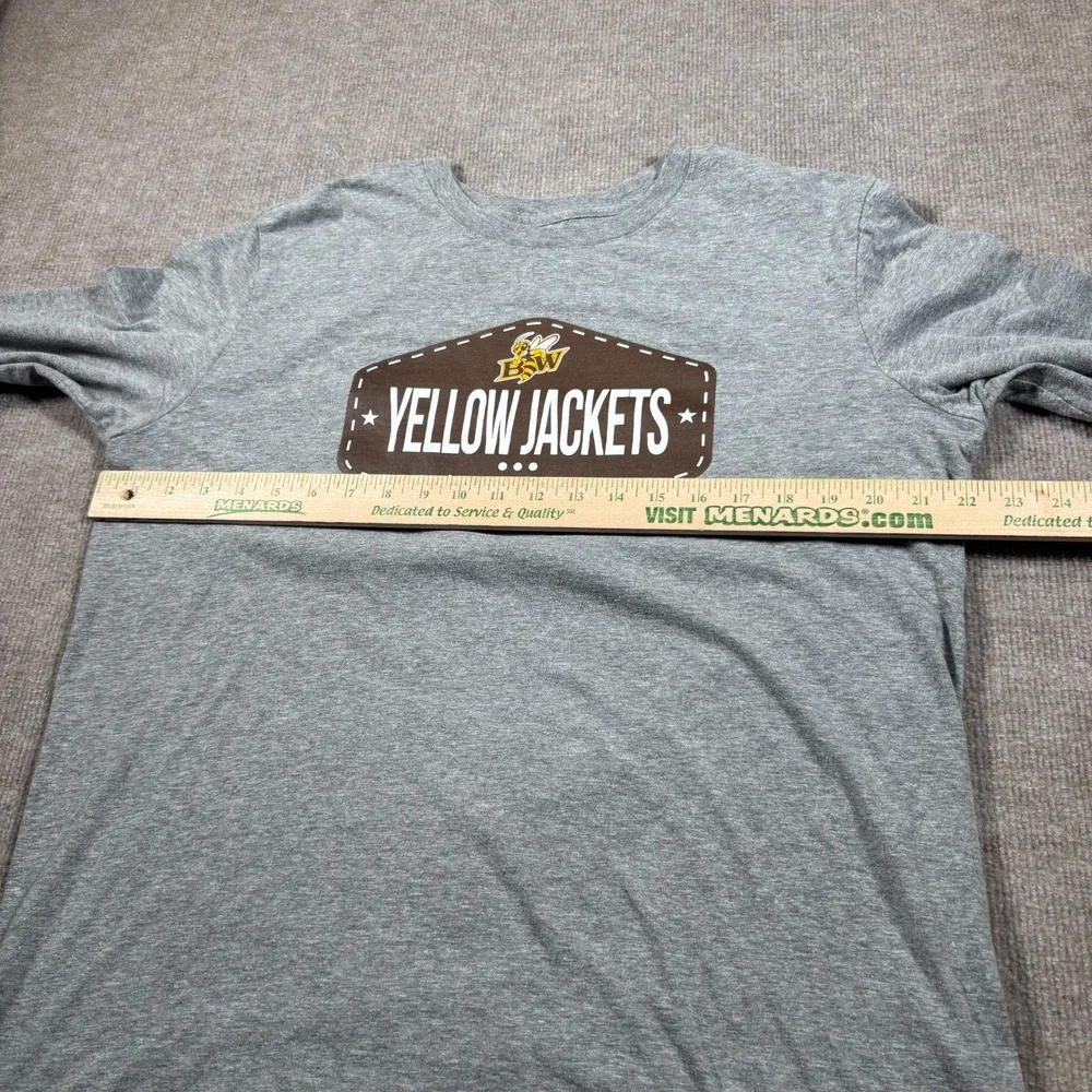 Nike Baldwin Wallace‎ Yellow Jackets T Shirt Mens L Long Sleeve Grey Baseball